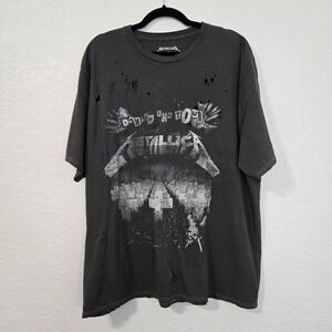 Metallica Damage Inc Tour XL Graphic T Shirt‎ Distressed Holes Grunge Metal